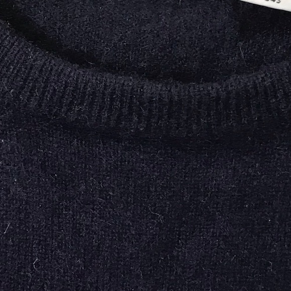 TSE Cashmere Short Sleeves Pullover Sweater Top Minimalist Quality Knit Navy S - Picture 7 of 8